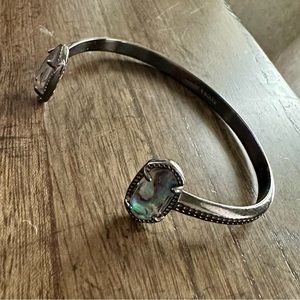 Kendra Scott Elton Gunmetal Cuff Bracelet in Black Mother-of-Pearl